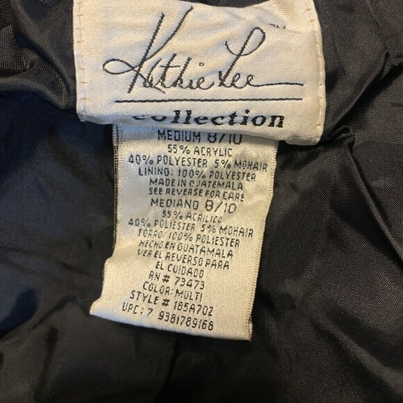 Kathie Lee Vintage Size Medium 8/10 Multicolor Stripe Mohair Blend Blazer Jacket - Picture 4 of 5